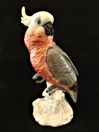 Large Vintage Beswick Cockatoo Item Number 1180 In Pink & Grey Ref1057/2