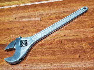 Vintage Dual Marked Snap On Tools / Blue Point 15 " Adjustable Wrench Made In Usa