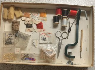 Vtg Quality Fly Tying Kit Finest Fly Tier Fishing Large Assortment Accesories