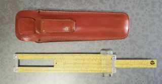 Vintage Pickett & Eckel N600 - Es Log Speed Slide Rule Leather Case Chicago 1962