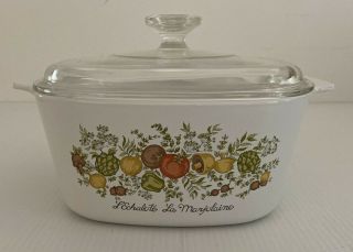 Vintage Corningware ' Spice of Life ' 3L A3 Casserole Dish With A9C Lid 3