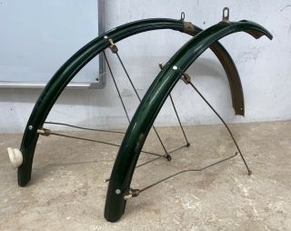 Bluemels Club Special Mudguards Fenders Green Vintage For 27” Wheel Bike 3796