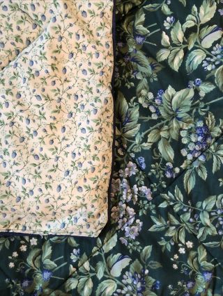 Vintage Laura Ashley Bramble Berry Twin Comforter Green Floral - 2 Available