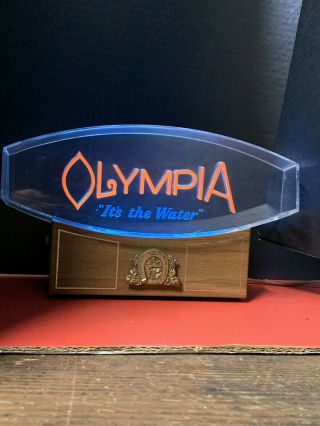 Vintage Olympia Beer Lighted Back Bar Sign “ It’s The Water “ Olympia Brewing