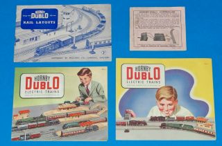 Hornby Dublo Foldout Leaflets 1953/4 & 1954/5,  Layout Book & Controller Instruct