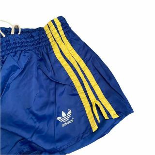 VTG 80 ' S BLUE & YELLOW ADIDAS MADE IN WEST GERMANY SPRINTER SHORTS SMALL D5 3
