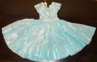 Vintage 20 " Madame Alexander Cissy Doll Aqua Taffeta Dress,  Tagged 1950 