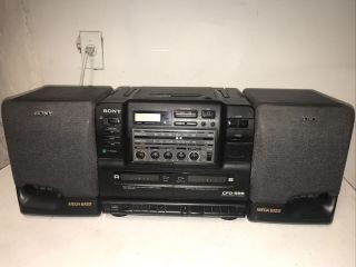 Vintage Sony Boombox Cfd - 555 Cd Radio Dual Cassette Mega Bass &