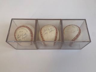 Vintage Rawlings Yogi Berra Signed Baseballs With Cases
