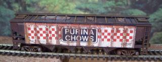 Ho Scale Custom Hand Weathered Covered Hopper Purina Chows Dog Food Train Car