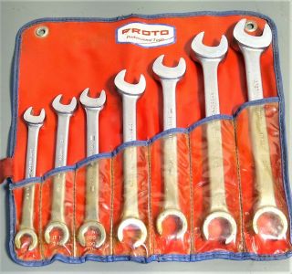 Vintage Proto Professional Tools Thick Forged Flare Nut/line Wrench Set 3/8 - 3/4 "