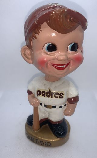Vintage 1960s San Diego Padres Bobblehead Nodder - Gold Base