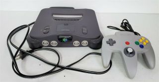C238 Vintage Nintendo N64 Video Game Console W/ Power Adapter & Controller