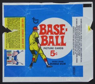 Vintage 1969 Topps Baseball Cards Wax Pack Wrapper 5 Cents Chemical Magic Set
