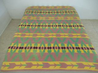 Vintage Beacon Cotton Camp Blanket,  Native - American Design,  Arrow Pattern; Good