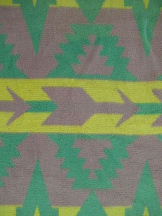 Vintage BEACON Cotton Camp Blanket,  Native - American Design,  Arrow Pattern; Good 3