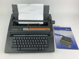Sharp Pa - 3000 Vintage Electric Typewriter & Instructions Portable