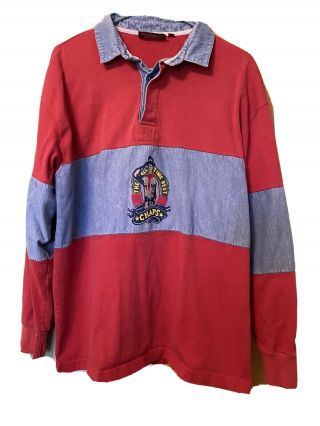 Vintage Chaps Ralph Lauren Rugby Polo Long Sleeve Size Large Boy Scouts