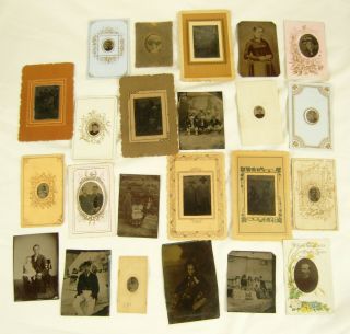 Large Selection Of Antique Tin Type Photographs