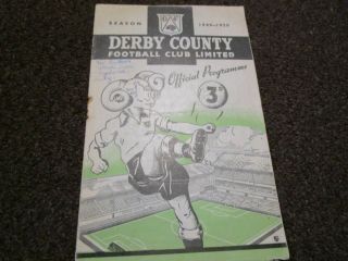 Derby County V Bolton Wanderers 1949/50 May 6th Vintage Post
