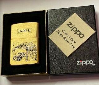 Vintage Zippo 1996 Doral Welcome To Tobaccoville,  Nc Brass Advertising Lighter
