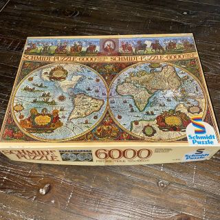 Vintage Schmidt 6000 Piece Puzzle Historical World Map 2751 German - Complete