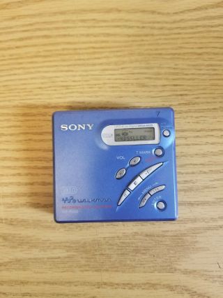 Sony Net Md Walkman Mz - R500 Vintage Mini Disc Player Blue Demo Video