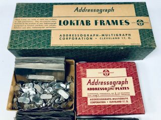 Vintage Addressograph Multigraph Loktab Metal Frames & Plates B - 2200 2