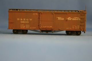 Hon3 Rail Line D&rgw Wood Box Car 3633 Partly Assembled Kit,  Weathered -