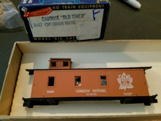 Roundhouse Ho Scale Train Canadian National Cn Caboose Orange Oldtimer