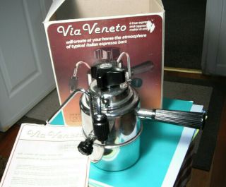 Vintage Coffee Maker Machine Italy Espresso Cappuccino Via Veneto Cx25 Stovetop