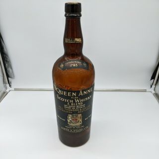 Vtg Rare 20 " Queen Anne Blended Scotch Whisky Empty Bottle Scotland Large