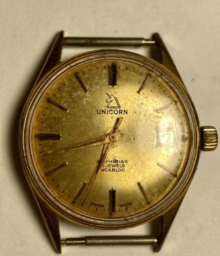 Vintage Unicorn Amphibian 21 Jewels Incarloc Swiss Made Watch.  Order.