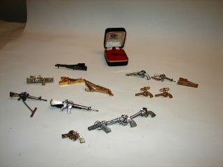 15 Vintage Colt Firearms Factory Rifle Pistol Tie Pins Cufflinks 1911
