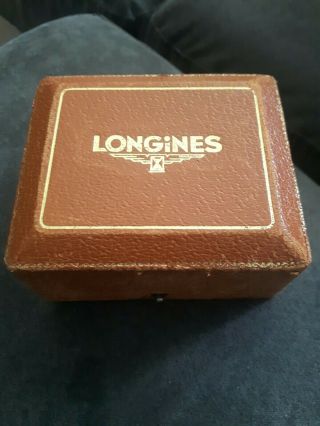 Longines 1940’s 50s Vintage Leather And Wood Watch Box.