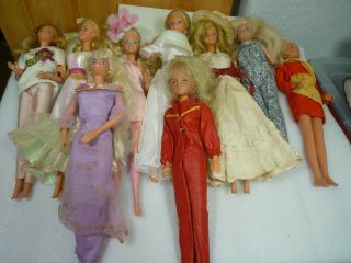 9 X Mattel Vintage Barbie Ken Dolls Various Generations - From 1966