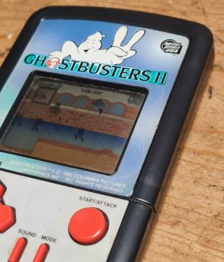 Rare Vintage Handheld Lcd Game Micro Games Usa Ghost Busters 2 Mga206 1990 Retro