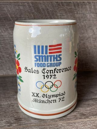 1972 Munich Olympic Games Mug 0.  5l Stein Beer Rare Vintage Tankard Sales Smiths