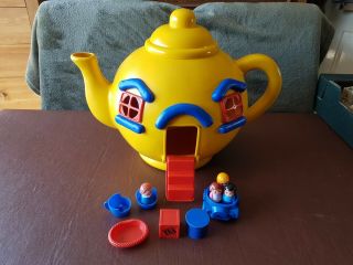 Vintage Blue Bird Big Yellow Teapot 1981