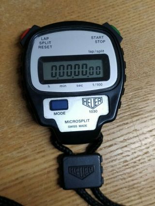 Vintage Retro 80s - Tag Heuer Microsplit 1030 Digital Stopwatch Timer Stop Watch
