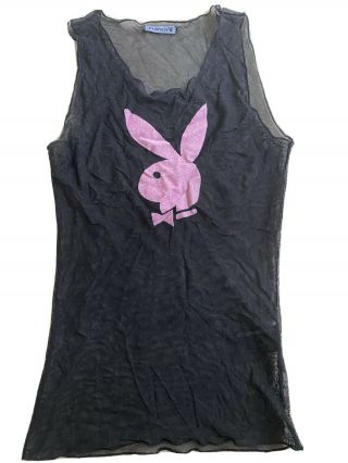 Rare Vintage Mesh Playboy Bunny Top Vest S