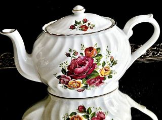 Wonderful Vintage Arthur Wood Staffordshire Porcelain Teapot England Numbe 6443