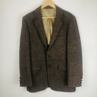 Vintage Harris Tweed Made In Usa Mens Brown/multicoloured Wool Blazer Uk 40/42r