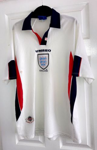 Vintage Official Rare England Home World Cup 98 Football Shirt Xl 48hr P&p