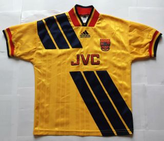 Rare Arsenal 1993 Jvc Vintage Adidas Away Shirt Jersey 1994 1990s