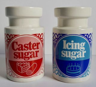 Vintage Lord Nelson Pottery Icing & Caster Sugar Shakers Sifters 1970s Retro