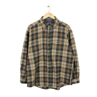 Pendleton Mens Vintage Made In Usa Checkered 100 Wool Shirt - Size Xl