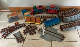 Vintage 1988 Playskool Express Train Set Tracks & Cars Read Parts