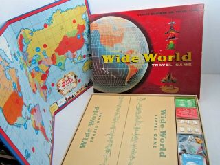 Vintage 1957 Wide World Travel Game Parker Brothers Game Parts