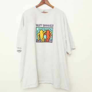 Vintage Keith Haring Best Buddies T Shirt Men’s Size 3xl Xxl White 1989 Art
